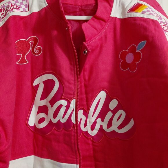 Barbie Pink and White Sz 2XL, Lined Denim Heavy Jacket, NWOT - Picture 3 of 8